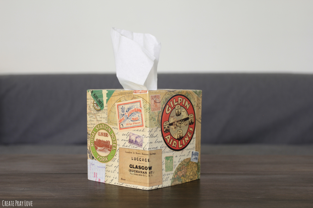 Create Pray Love | Easy Mod Podge Tissue Box