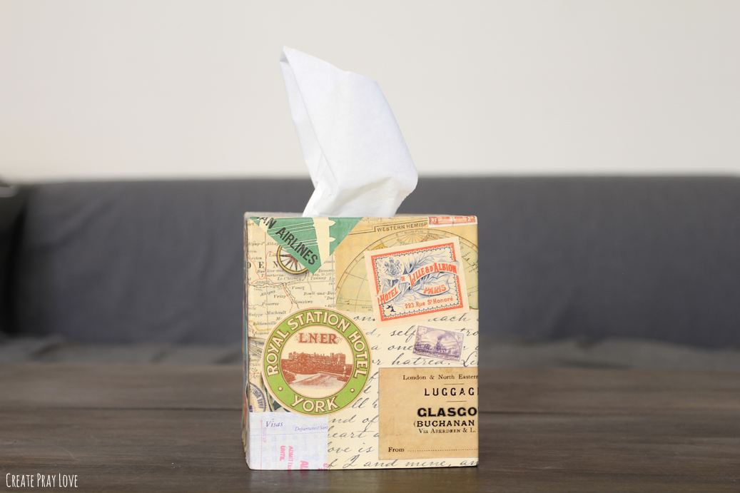 Create Pray Love | Easy Mod Podge Tissue Box- love having one that matches my decor!