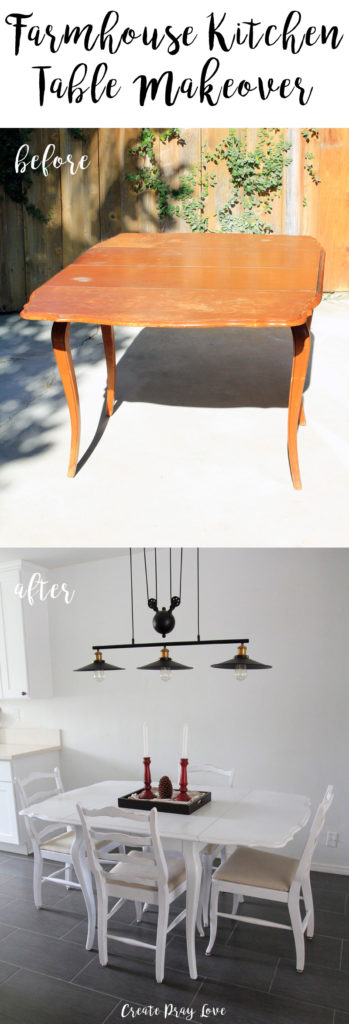 Farmhouse Kitchen Table Makeover