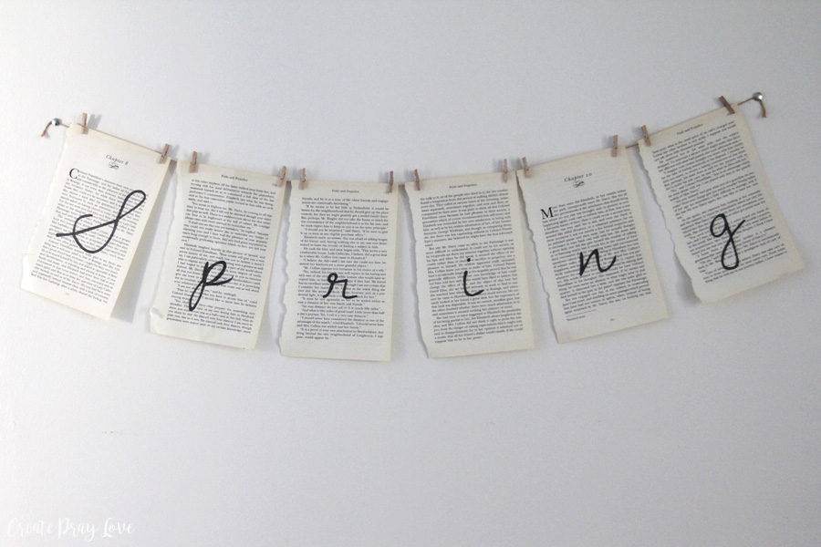 Simple DIY Book Page Banner Tutorial & Printable