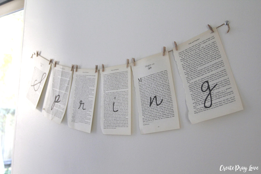 Simple DIY Book Page Banner Tutorial & Free Printable!