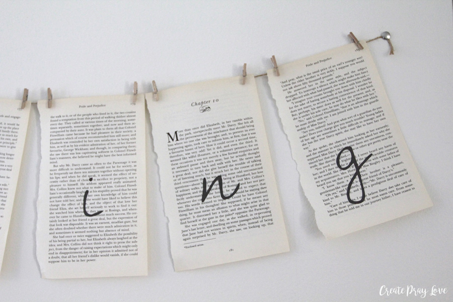 Simple DIY Book Page Banner Tutorial & Free Printable!