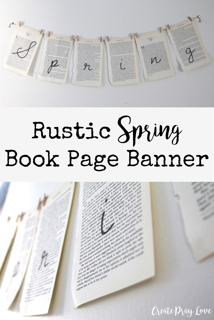 Simple DIY Book Page Banner Tutorial & Free Printable!