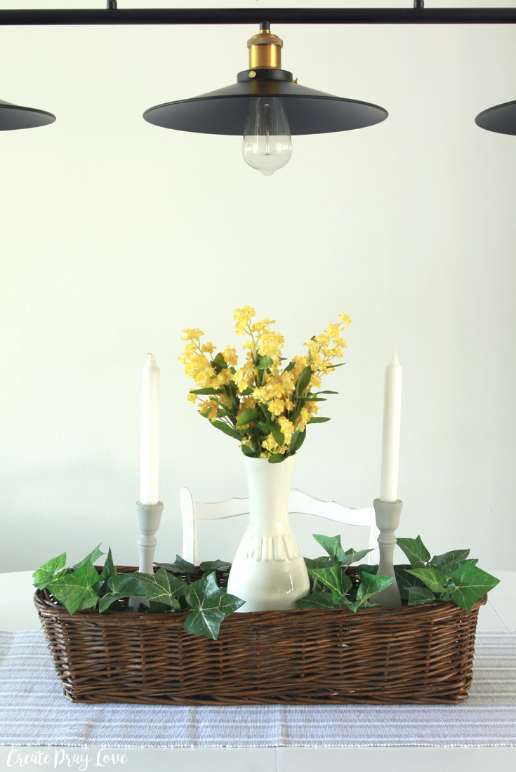 Simple Rustic Farmhouse Spring Centerpiece