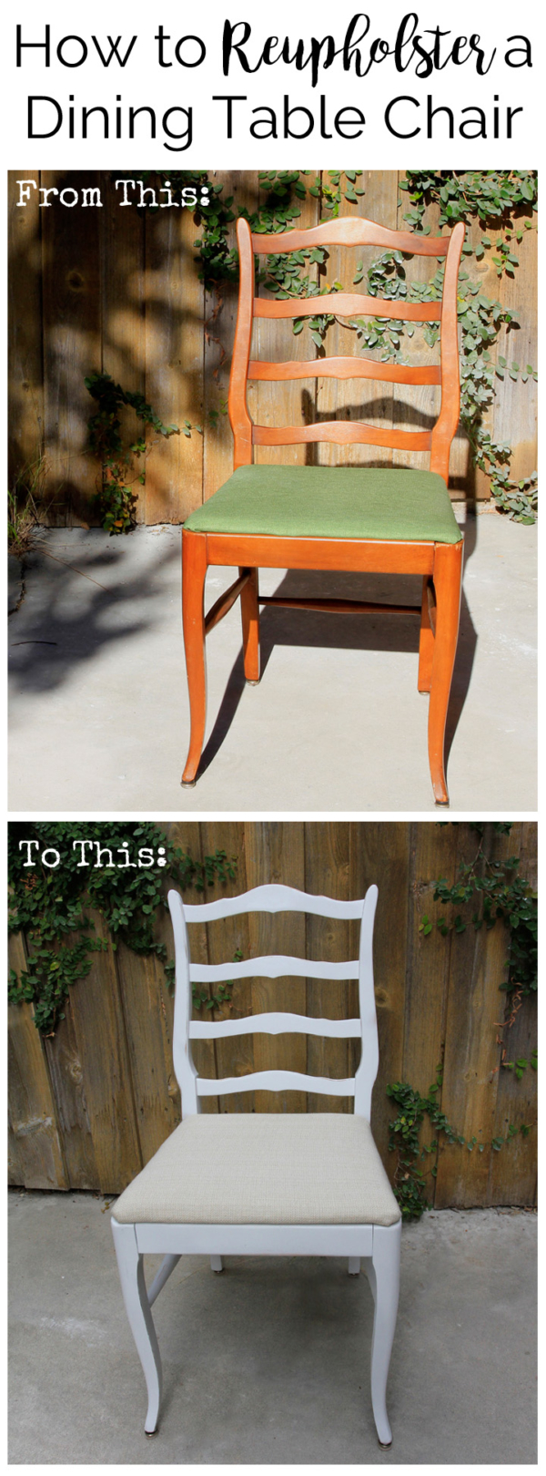 How to Reupholster a Dining Table Chair Create Pray Love