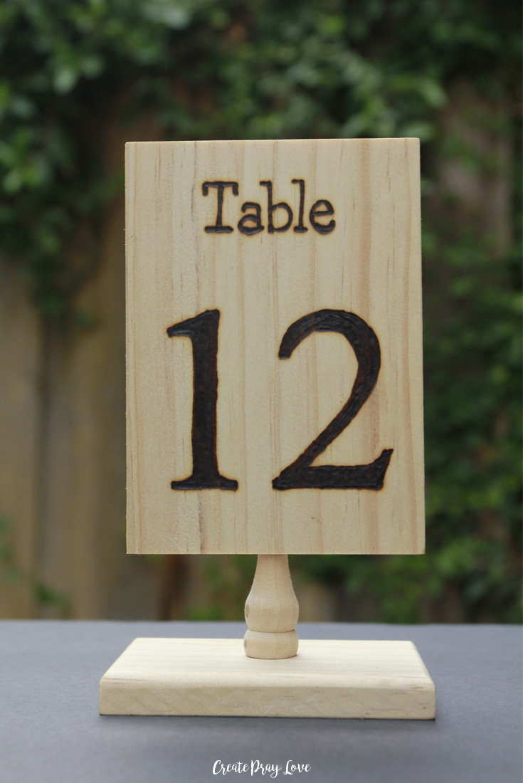 DIY Woodburning Tutorial to Make Wedding Table Numbers | Create Pray Love