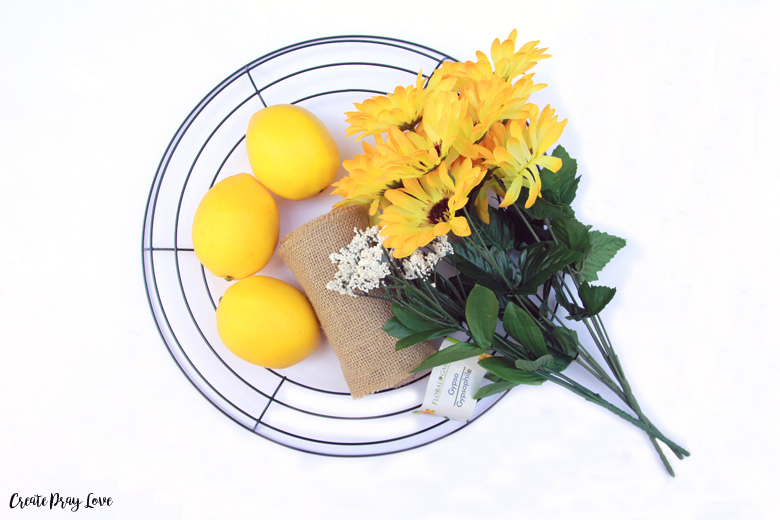 Dollar Store Summer Lemon Wreath