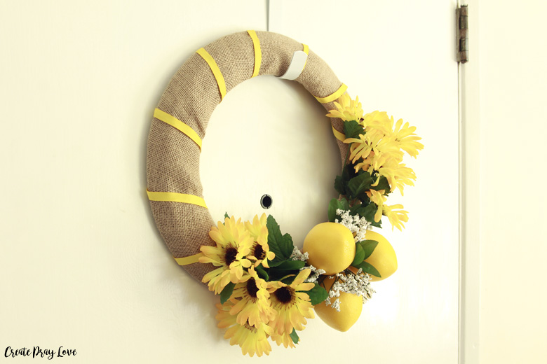 Dollar Store Summer Lemon Wreath