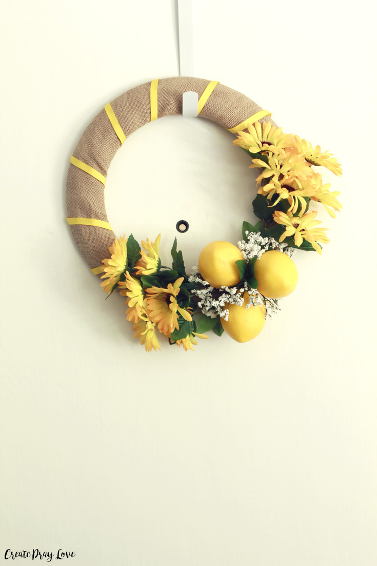 Dollar Store Summer Lemon Wreath