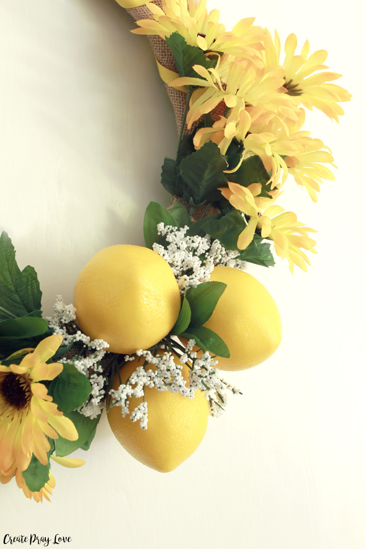 Dollar Store Summer Lemon Wreath