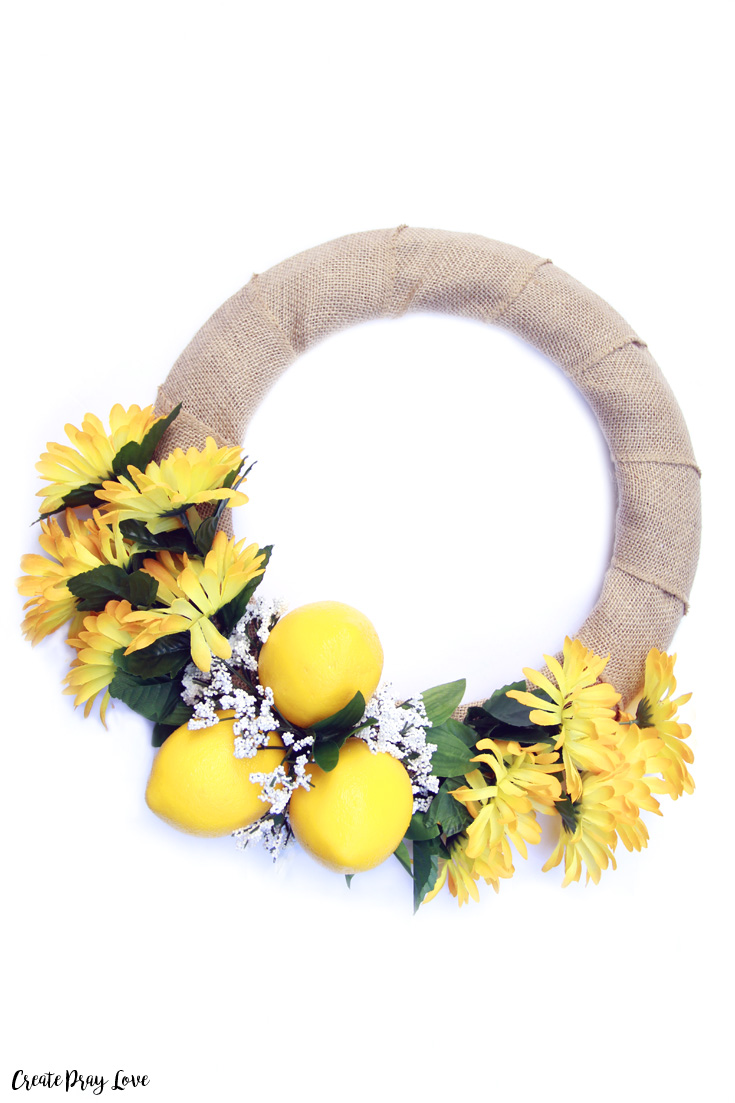 Dollar Store Summer Lemon Wreath