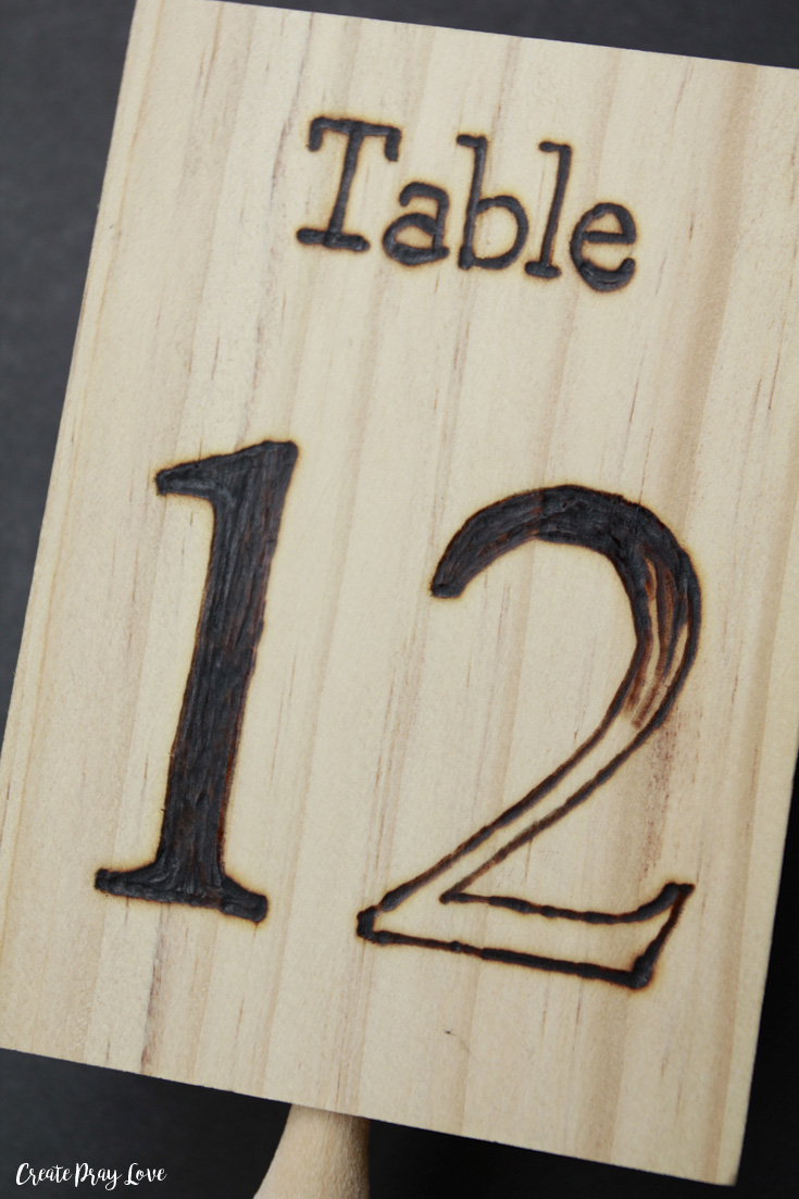 Rustic Woodburning Tutorial to Make Table Numbers | Create Pray Love