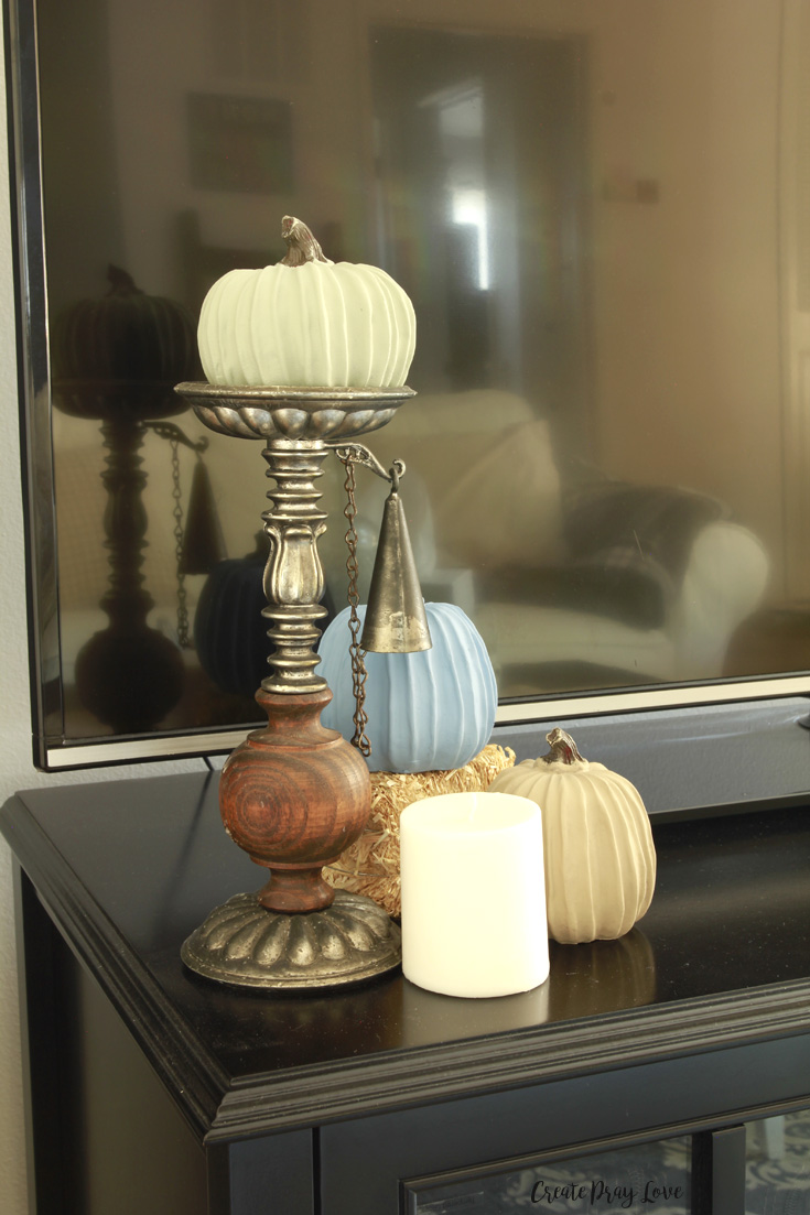 DIY Dollar Store Painted Pumpkins & Fall Living Room Tour