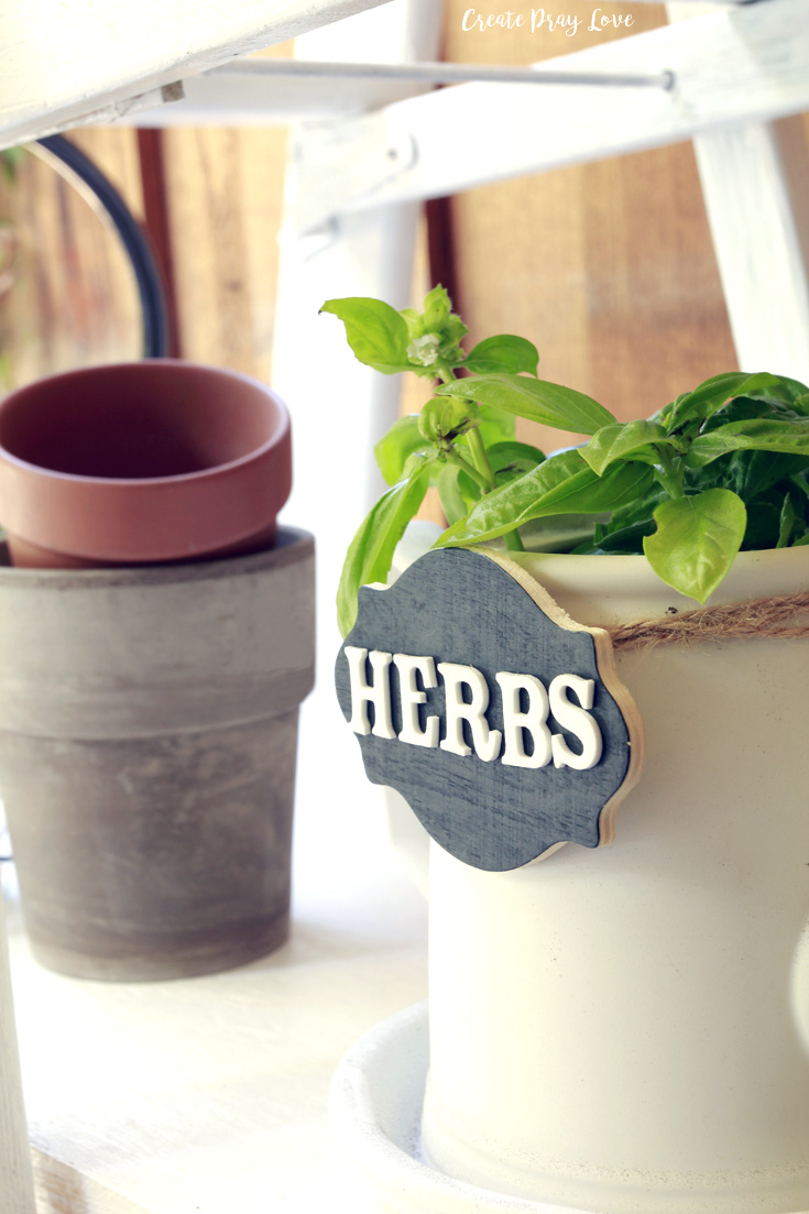 DIY Wooden Ladder Outdoor Shelving Unit