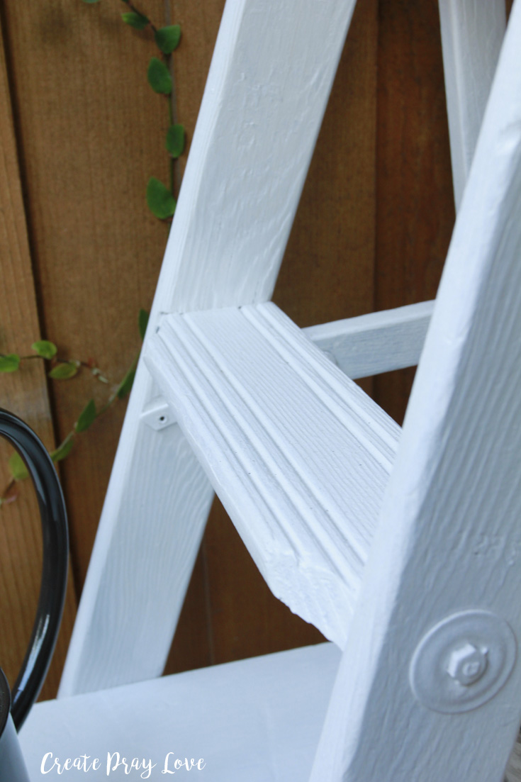 DIY Wooden Ladder Outdoor Shelving Unit