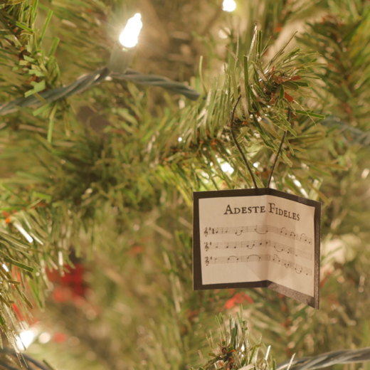 DIY Christmas Carol Sheet Music Book Ornaments