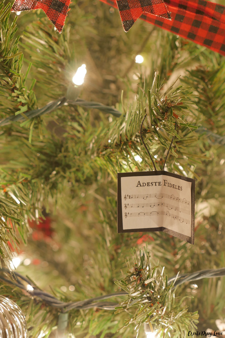 DIY Christmas Carol Sheet Music Book Ornaments