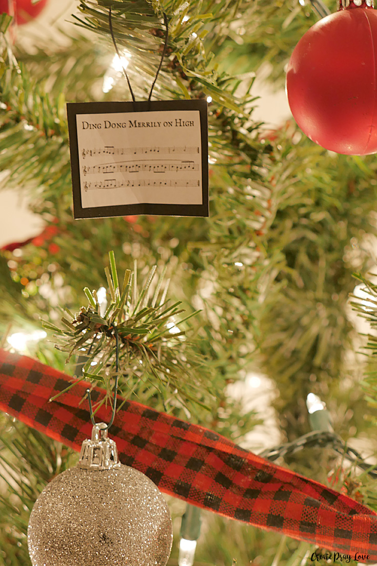 DIY Christmas Carol Sheet Music Ornaments
