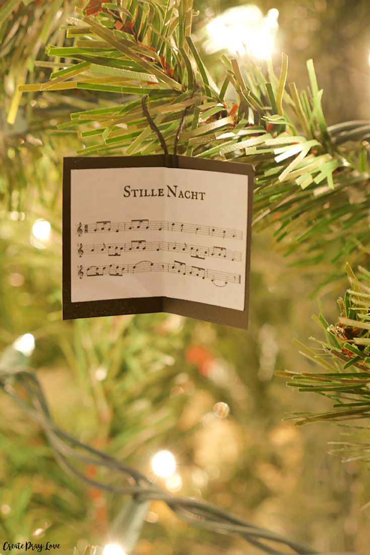 DIY Christmas Carol Sheet Music Ornaments