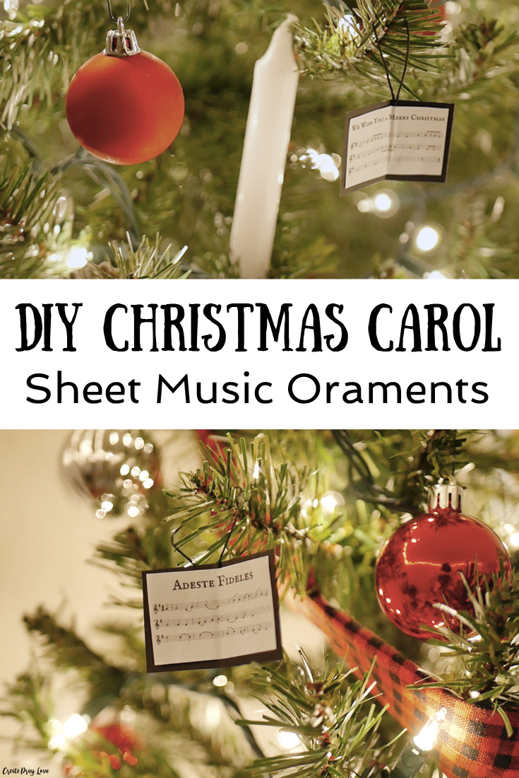 DIY Christmas Carol Sheet Music Ornaments