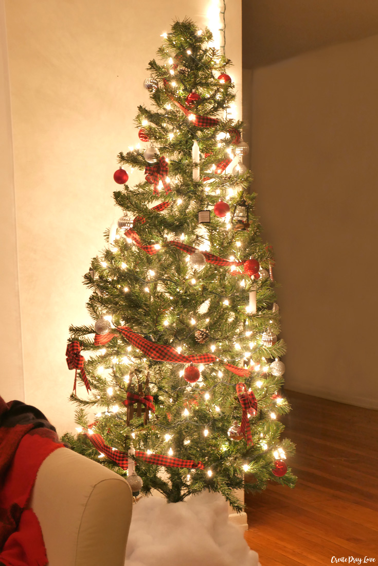 Vintage Inspired Red Buffalo Check Christmas Tree