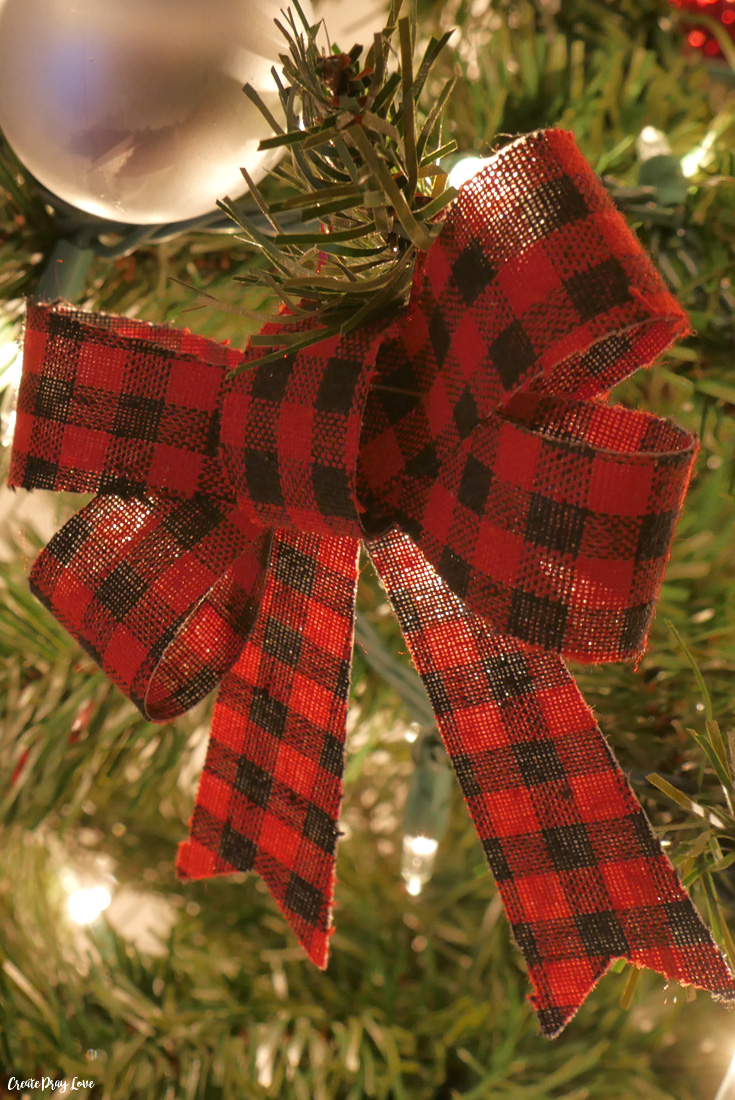 Vintage Inspired Red Buffalo Check Christmas Tree